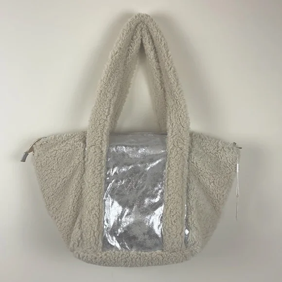 Elegant Cream and Silver Tote Bag - Picture 1 of 5
